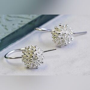 Dandelion Silver Drop Earrings